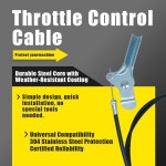 레이크유리스토어 290-023 범용 스로틀 컨트롤 케이블 53 5/8인치 길이 - 측면 마운트 교체 : 쿤스코어