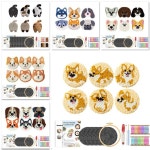 롤핀펀치 귀여운 강아지 6종 자수 키트 펀치 니들 스터 초보자 공예 품 터프티드 성인 : 글로벨몰