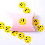 스마일 원형 스티커 데코용품 다꾸 꽃집 카페 디저트 포장 구디백 옐로우 10p : 마시썸마트