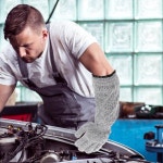 1쌍의 절단 방지 장갑 긴 내구성 보호 팔 슬리브 통기성 산업용 용접 원예용 : danamoly2