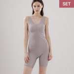 슬림9 심리스 편해나시탑 네이처모달 + 네모팬티 네이처모달 롱 1&1 SET : 슬림9