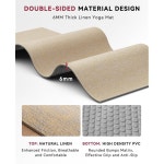 1/4인치 두께의 내구성이 뛰어난 천연 , 미끄럼 방지 및 찢어짐 가정용 운동, 명상, 필라테스, 바닥 운동 피트니스에 휴대용 가방 : 살달물류