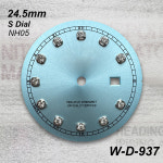 호환 NH05 일본 무브먼트 Sunray 시계 수정 액세서리에 적합한 24.5mm S 로고 다이아몬드 다이얼 : 골든105