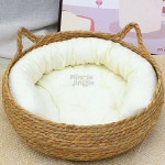 MJ0 고양이 라탄 바구니 S 고양이방석하우스 : 밍글징글