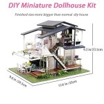 구도치 DIY 미니어처 인형의 집 키트, 음악이 포함된 작은 키트 1 24 스케일 모네 가든, 생일 부활절을 위한 훌륭한 수제 공예품 선물 : 쿤스코어