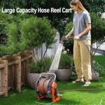 가든 호스 릴 카트, 50-75피트 호스, 휴대용 야외 정리 도구, 잔디밭과 마당을 위한 이동식 스탠드 : 모어앤셀렉트