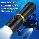 ANEKIM P70 LED 전문 다이빙 손전등 충전식 26650 배터리 IP68 최대 방수 등급 휴대용 : WEE MARKET