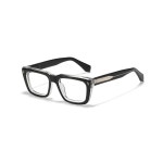 졸리노바 레트로 직사각형 아세테이트 두꺼운 안경 프레임 광학 여성 남성용 53-21-148mm Black Clear : 원온기
