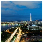 도시 아경 남산 강남 잠실 한강 다리 빌딩 건물 저녁 노을 풍경 노래방 룸 홀 테마 가로등 하늘 파르텔 벽지 시트지 롤스크린 : 으뜸데코