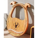 휴대용 미니 하프 초보자용 취미 입문자용 소형 리라 21현 베이지색 : 원띵크마켓