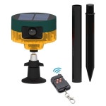 태양광 적외선 모션 센서 경보 감지기 방수 야외 동물 개 짖는 총소리 : 제케컴퍼니