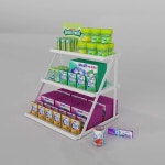 간식 진열대 미니 매대 휴게소 편의점 카운터 선반 약국 매점 팬트리 바 소스 화이트 : 큐포유