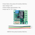 BLDC 3 상 DC 브러시리스 홀 드라이버 모듈 모터 속도 조절기 제어 보드 100W 1 개 : 구매유통472