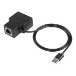 신룬 RJ45 스플리터 어댑터 이더넷 케이블, USB 전원 케이블이 있는 이더넷 1-2 네트워크 어댑터, 라우터 카메라 PC 랩용 RJ45 전원선... 