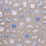 키티천사 블루 네일스티커 : 분당네일몰