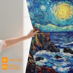 rzzlp 등대 별이 빛나는 야간 페인팅 샤워 커튼, 세탁 가능한 패브릭 커튼, 후크가 달린 러스틱 농가 욕실 샤워 커튼, 72x72 인치 : 포춘글로비스