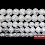 자연 하얀 눈 금이 간 크리스탈 스톤 비즈 15 스트랜드 4 6 8 10 12 14MM 보석 만들기위한 선택 4mm 85 to 95pcs : 고운가게79