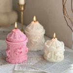 양초에 대한 아름다운 카니발 모양 실리콘 몰드 멀티 스타일 동물 말 석고 금형 쉬운 Demold 수지 생일 만들기 : 마스 코리아