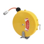 바이누오 리트랙터블 미니 에어 호스 릴 1/4인치 x 26피트. 자동 가이드 되감기 및 360 회전 마운트가 있는 컴팩트하고 충격에 강한 폴리 공압... 