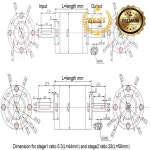 기어박스 유성 기어박스 1:47 이중 축 56mm속도 증가 또는 감소 샤프트는 감속기 PLZ56으로도 사용됩니다. : 익스트림기어샵