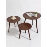 북유럽 거실 가구 블랙 소형 코너 단단한 가족 커피 라운드 나무 월넛 티 테이블 소파 옆에 40원 테이블 : 엘로니아.elonia