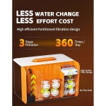 여과 기능이 있는 2 5갤런 어항 작은 수족관 스타터 키트, 3색 조명, 베타, , 구피, 엔젤피쉬용 셀프 클리닝 나노 탱크 Orange : 마사엘