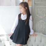 둥근카라 긴팔 블라우스 심플 검정 원피스 아동 여아정장 유아 주니어 하객룩 콩쿨 : 도담도담아동드레스아동정장