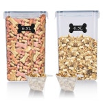 Geyecete 2 PC [6 5L / 220온스] 대형 보관 용기 밀폐 뚜껑이 있는 초대형 개 사료 용기에는 13-15파운드의 사료를 보관할 : 마사엘