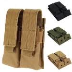 몰리 파우치Molle 시스템 더블 9MM 잡지 파우치 조끼 Mag 홀더 손전등 홀스터 야외 사냥 액세서리 허리 가방 : 오리온 엣지