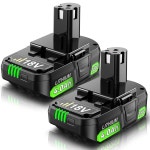 료비 18볼트 배터리 ONE+ 플러스 P102 P103 P104 P105 P108 P107 P109 P190 PBP002 PBP003 PBP004 PBP005 무선 전동 공구 2팩 : 픽크로스