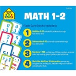 스쿨존 수학 1-2 4팩 플래시 카드 2학년, 숫자 1학년, 4+ 추가 카드 224장의 0-12, 수, 0-12, 1-100, 카드 순서, 건너뛰기 뺄셈 카드, 전쟁... 