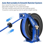 루업 리트랙터블 에어 호스 릴 3/8인치 X 75피트 컴프레서 릴 오토 되감기 하이브리드 : 디럭스마케