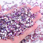 모든 크기 로즈 AB 네일 아트 라인석 반짝이 납유리 크리스탈 손톱 장식 H0053, 비 핫픽스 : 바이셀포리포