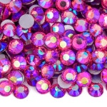 모든 크기 로즈 AB 네일 아트 라인석 반짝이 납유리 크리스탈 손톱 장식 H0053, 비 핫픽스 : 바이셀포리포