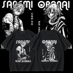 귀멸의칼날티셔츠 여름티 코튼반팔 빅사이즈 오버핏 풍주 시나즈가와사네미 사주 이구로오바나이 : 백앤진