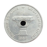 4-170/ 라오스주화 1952년 50센트 (대형사이즈) : 카우리