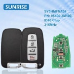 현대 기아용 스마트 원격 자동차 열쇠 고리, 20092014 년, 315MHz, ID46 칩, PN: 954003M100, SY5HMFNA04 : theshophenry