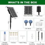 업그레이드된 디지털 디스플레이 태양광 발전소 에어레이터, 타이밍 기능이 있는 야외 연못용 3가지 작동 모드 저중/중/고 발전기, 작은 버블... 