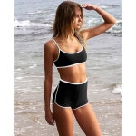 앤지오멜로 하이웨이스트 비키니 여성용 세트 투피스 배 조절 수영복 적당한 반바지 청소년용 : 케이뷰티바이지니