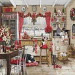 주방 크로스 스티치 키트 금속 원단 천 손 자수 재료 분위기 5053 28ct 14ct : 미주피일