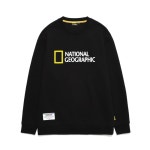 내셔널지오그래픽 맨투맨 긴팔 가을 겨울 라운드 커플 대학생 티셔츠 : BRAND FLEX