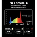 RDJ, 실내 및 수경 재배 식물 캐노피 조명을 위해 U60을 LED 그로우 라이트 바, 660nm IR로 60W 풀 스펙트럼, 고방수, 1개의 전원 코드... 