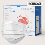 국내생산 노아 4중 데일리 일회용 덴탈 마스크 M(중형), 화이트, 200개 : 노아포레스트