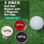 마킹 골프공 펜 마커3개의 튼튼한 골프 마커와 2개의 자석 모자 클립, 철제 남성 골퍼 아빠 아버지의 날 액세서리 : 블루오션 트레이드