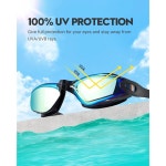 보르쉐이프 수영 고글 2팩 안티 포그 고글, 성인 남성 여성 청소년을 위한 자외선 차단 풀 사용 금지 Aqua & Black Pink : zionlink