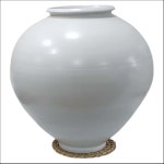 우리도예 분청 상감 무지 무광 매트 달항아리 화병 높이 51.5cm : 우리도예