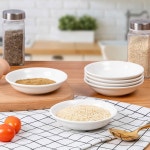 아이신리 6팩 딥볼 3온스 세라믹 간장 접시 화이트 디핑 소스 그릇 토마토 바비큐 파티 White : 루루스토아