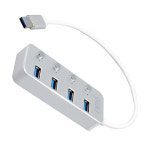 USB3.0허브 무전원 4포트 확장연결 개별 맥북 노트북 USB분배기 실버 RNX0626 : 아라정보
