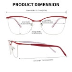 Zeelool 시크 브라운라인 안경 여성용 메탈 라이트 직사각형 차단 안경 안경 컴퓨터 안경 블루 ZGM232227 : 옥지사