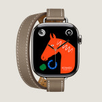 [국내백화점제품] 에르메스 애플워치 시리즈 11 Attelage 더블 투어 스트랩 42MM 실버 : 비방디뮤직